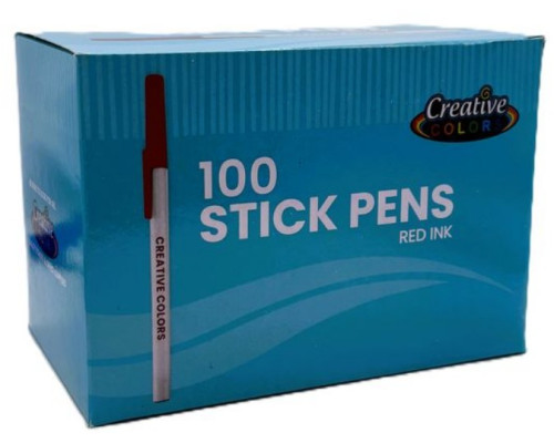 Red Stick Pens – 100‑Pack – Bulk Case of 12