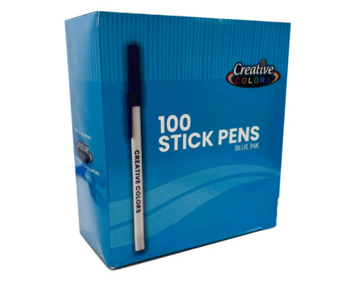 Blue Stick Pens – 100‑Pack – Bulk Case of 12