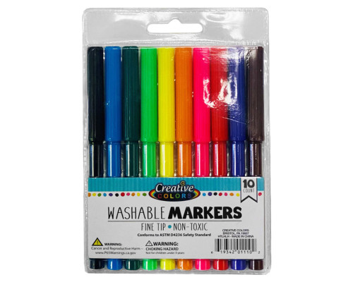Washable Markers 10ct. Fine Tip