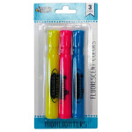 Highlighters – 3 Pack – Fluorescent Yellow, Pink & Blue
