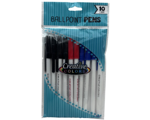 Assorted Stick Pens – 10‑Pack – Bulk Case of 48