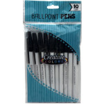 Black Stick Pens – 10‑Pack – Bulk Case of 48