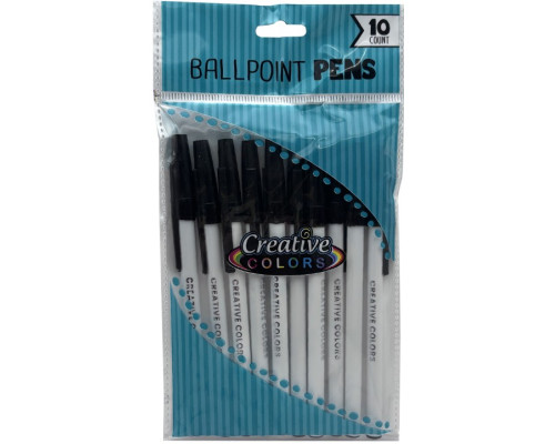 Black Stick Pens – 10‑Pack – Bulk Case of 48