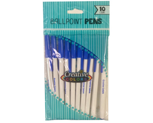 Blue Stick Pens – 10‑Pack – Bulk Case of 48
