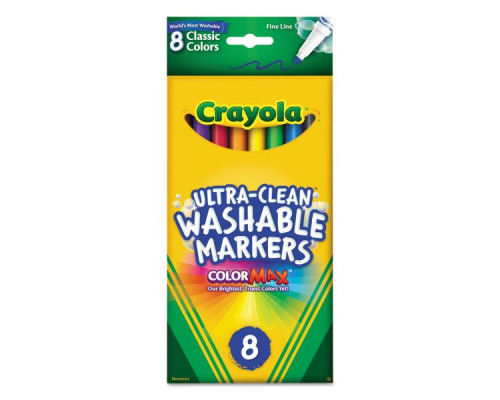 Crayola Washable Markers – Fine Tip – 8 Classic ColorMax Colors