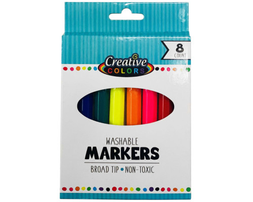 Washable Markers – 8 Count – Broad Tip 