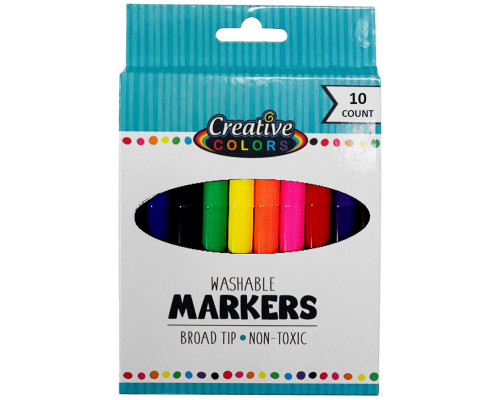 Washable Markers – 10 Count – Broad Tip 