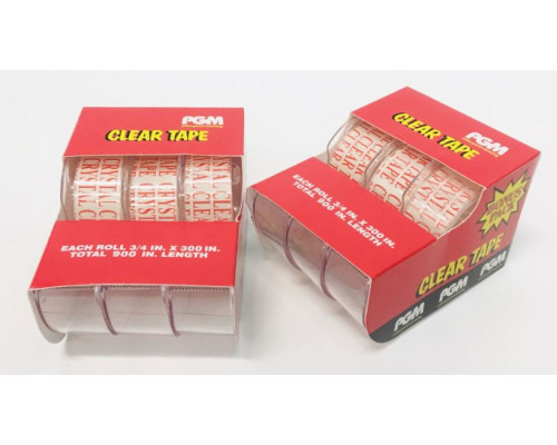 3 Pack Clear Tape PGM