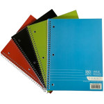 5 Subject Spiral Notebooks – Wide Ruled – 180 Sheets 