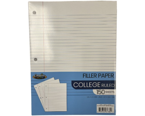College Ruled Filler Paper – 150 Sheets 