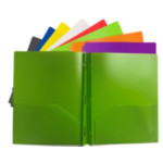 Two‑Pocket Poly Folders with Brads – Durable Plastic