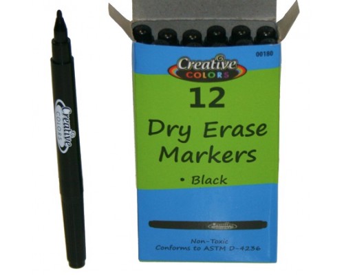 Dry Erase Markers Black 12ct. Fine Tip