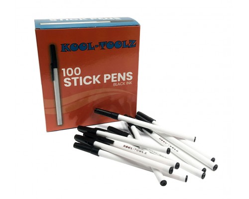 100 Pack Black Bulk Stick Pens