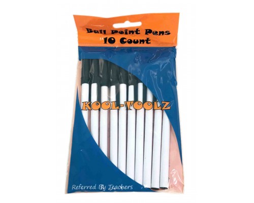 10 Pack Stick Pens Black 