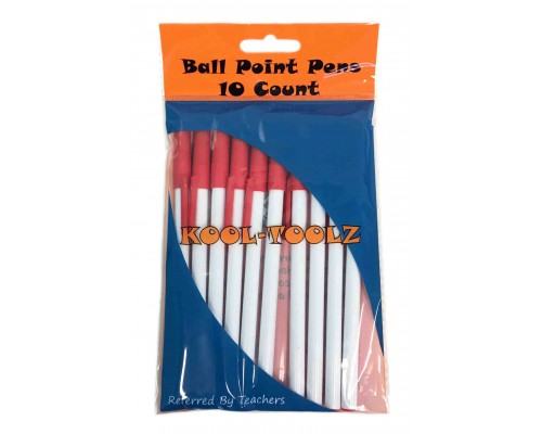 10 Pack Red Stick Pens