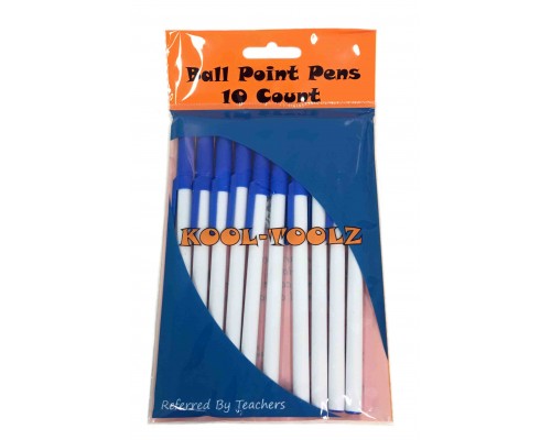 10 Pack Stick Pens Blue