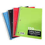 3 Subject Spiral Notebooks – College Ruled – 120 Sheets