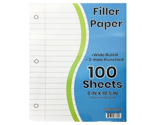 100 Pack Filler Paper Wide Ruled