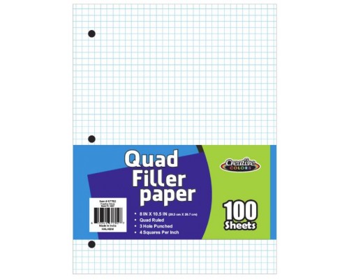 100 Pack Quad Ruled Graph Paper 